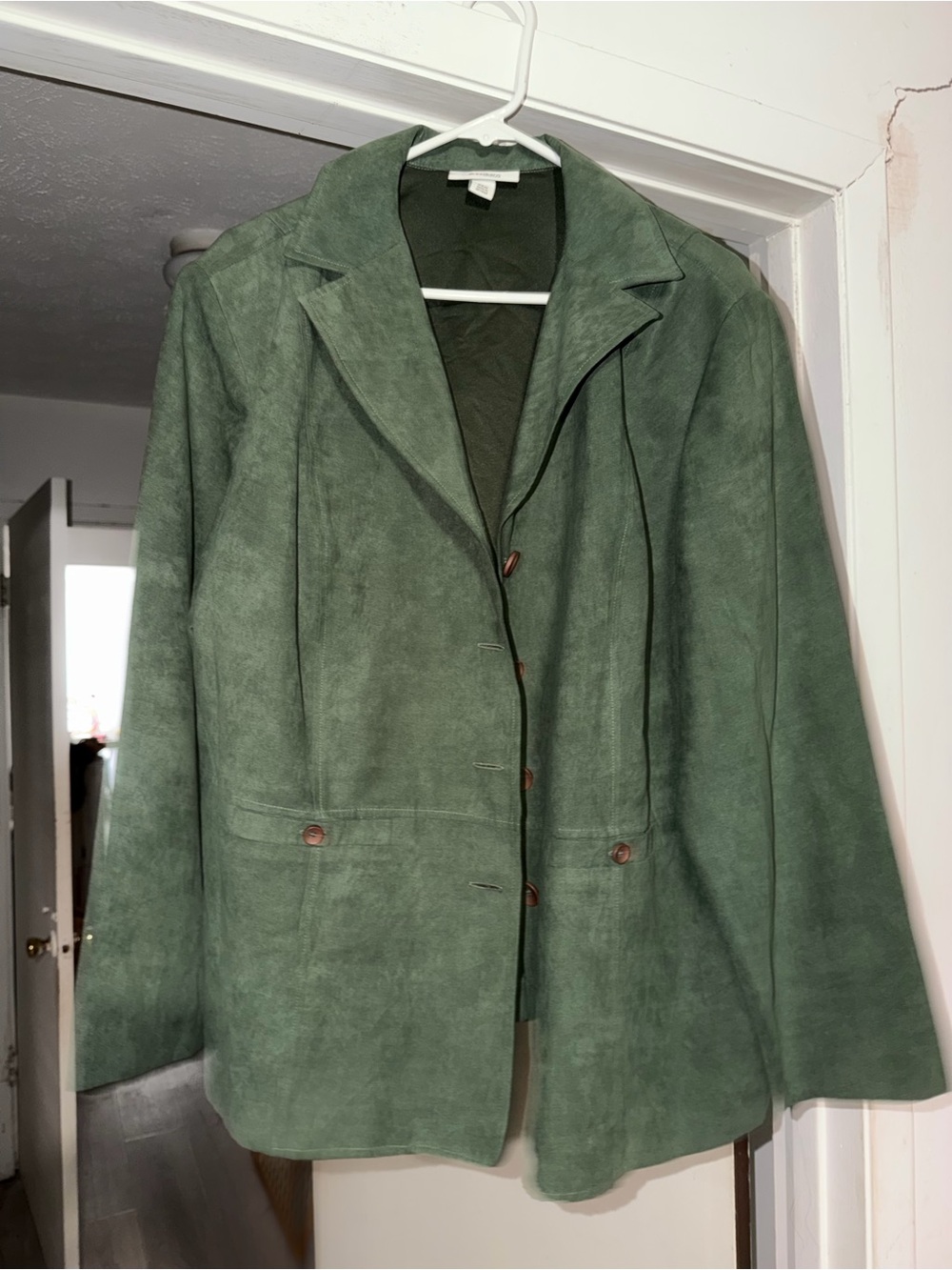 dressbarn Green Suede Blazer Jacket
